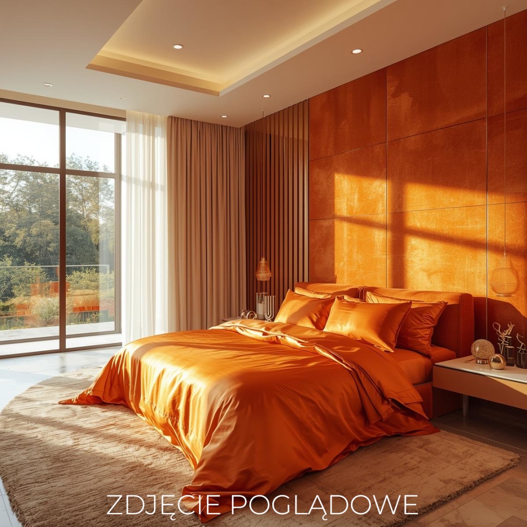 Jedwabna poszewka na kołdrę 160x200 cm z suwakiem satynowa Pomarańczowa